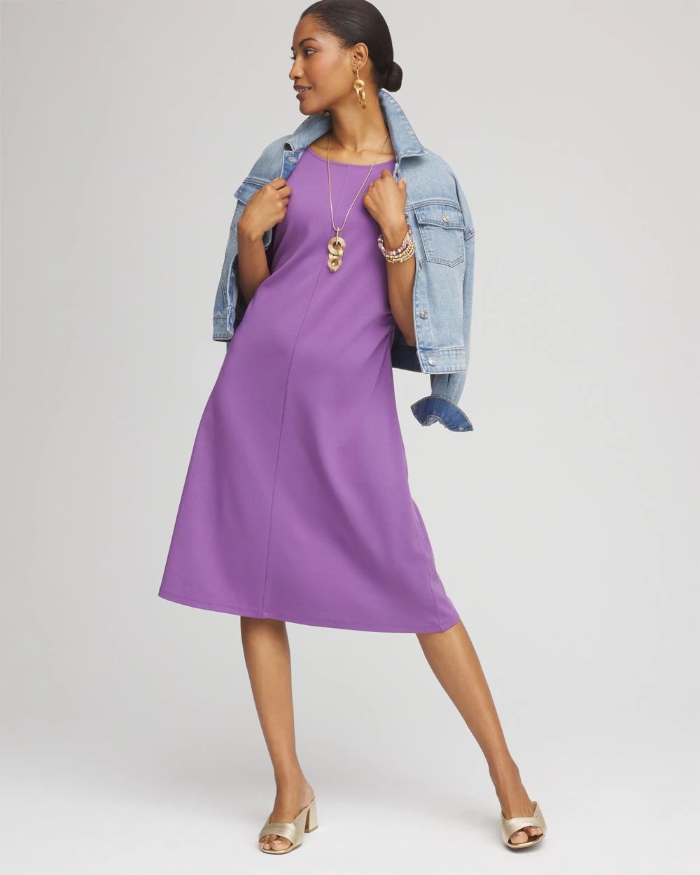 新品未使用　Meandering waist tuck flare dress Meandering waist tuck flare dress｜LE'RURE